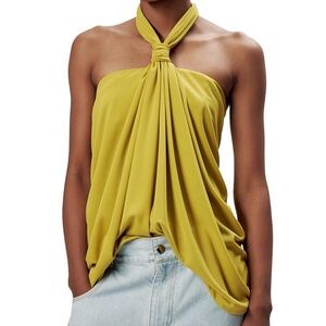 Ronny Kobo Collection Mustard Halter Blouse Size M